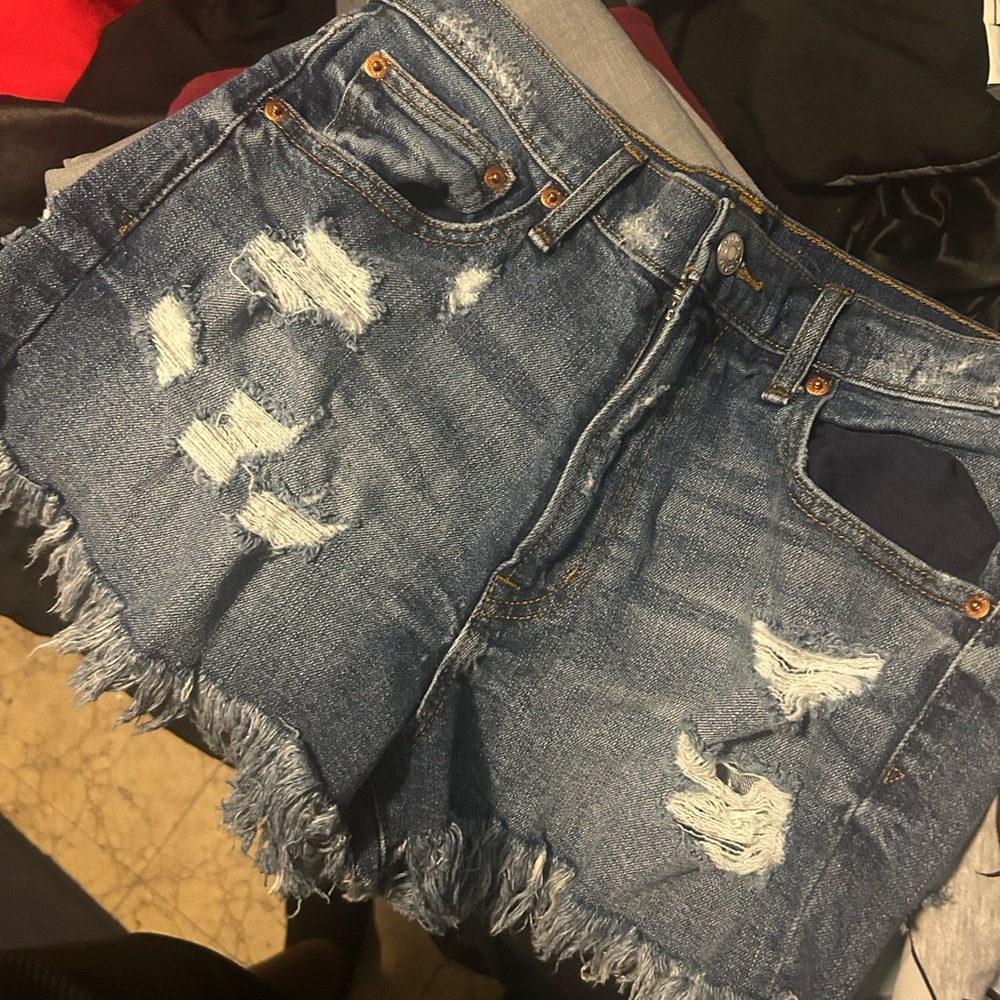 GAP Blue Jean Shorts Distressed Frayed Hem